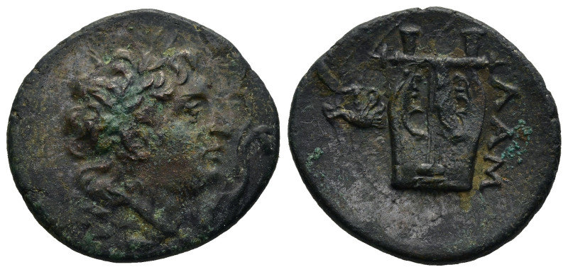 MYSIA. Lampsakos. (2nd-1st century BC)
AE Bronze (22,9mm 4,9g)
Obv: Laureate h...