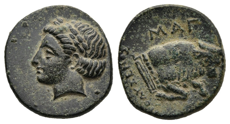 IONIA. Magnesia ad Meandrum. (4th century BC)
AE Bronze (14,1mm 2,1g)
Obv: Lau...