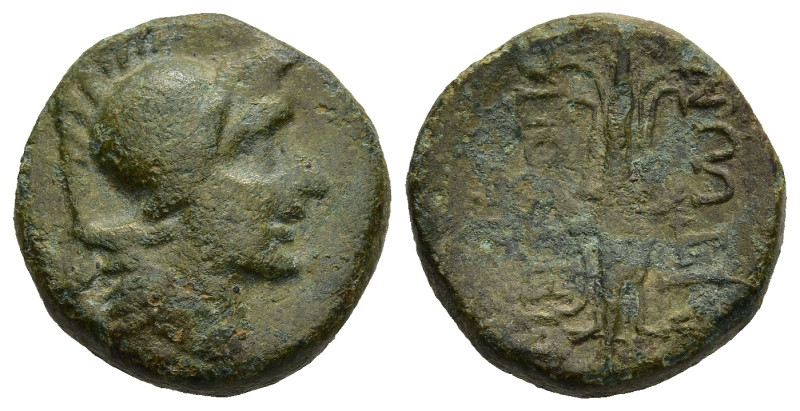 IONIA. Metropolis. (1st century BC).
AE Bronze (16,9mm 4,91g)
Obv: Helmeted he...