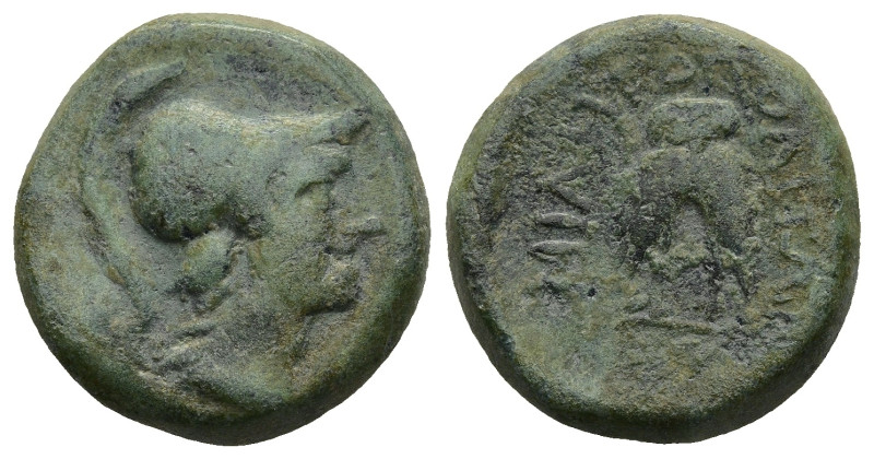 MYSIA. Miletopolis. (2nd-1st centuries BC).
AE Bronze (17,8mm 5,8g)
Obv: Helme...