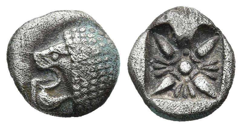 IONIA. Miletos. (Late 6th-early 5th centuries BC).
AR Diobol (9,7mm 1,07g)
Obv...