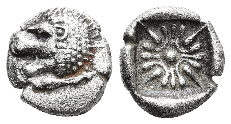 IONIA. Miletos. (Late 6th-early 5th centuries BC).
AR Diobol (9,5mm 0,9g)
Obv:...
