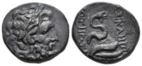 MYSIA. Pergamon (Circa 133-27 BC)
AE Bronze (20,9mm 7,7g)
Obv:Laureate head of Asklepios to right.
Rev: AΣKΛHΠIOΥ - ΣΩTHPOΣ Serpent coiled around o...