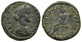 PHRYGIA. Acmoneia. Plautilla, Augusta (AD 202-205). Flavius Priscus Niger, magistrat.
AE Bronze (19,7mm 4,3g)
Obv: ΦΟΥΛ ΠΛΑΥΤΙΛΛΑ CЄΒ. Draped bust o...