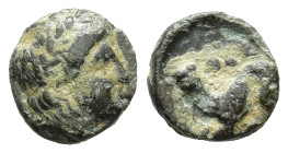 ISLAND off MYSIA. Nasos. Pordosilene. (Circa 350-300 BC). In the name of the Nasiotes.
AE Bronze (8,6mm 0,6g)
Obv: Laureate head of Apollo to right...