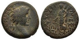 PHRYGIA. Prymnessus. Tiberius (AD 14-37). Artas philopatris, founder.
AE Bronze (18,8mm 5,9g)
Obv: ΣΕΒΑΣΤΟΣ. Laureate head of Tiberius (?), right
R...