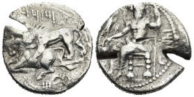 CILICIA. Tarsos. Mazaios, Satrap of Cilicia (361/0-334/3 BC).
AR Stater (24,8mm 10,2g)
Obv: Baaltars seated left on throne, head facing, holding eag...