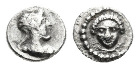 CILICIA. Tarsos. Time of Pharnabazos and Datames (Circa 380-360 BC).
AR Tetartemorion (5,6mm 0,16g)
Obv: Female head facing slightly left.
Rev: Dia...
