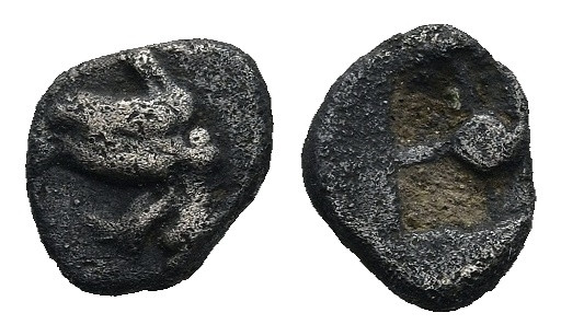 IONIA. Teos. (Circa 540-500 BC)
AR Tetartemorion (5,4mm 0,24g)
Obv: Head of gr...