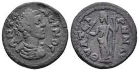LYDIA. Thyateira. Caracalla (198-217 AD)
AE Bronze (20,4mm 3,8g)
Obv: ANTΩNEINOC. Laureate, draped and cuirassed bust right
Rev: ΘYATEIΡHNΩN. Demet...