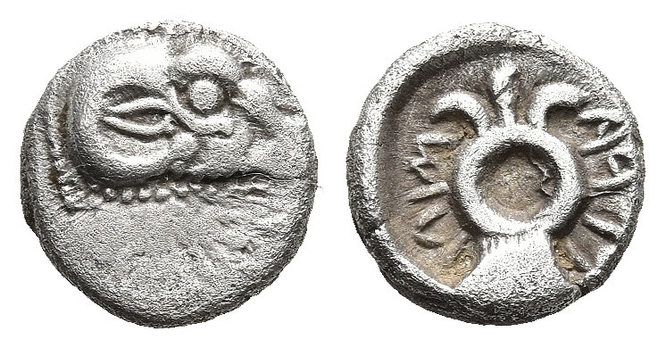 WESTERN ASIA MINORI. Uncertain mint. (Circa 5th century BC)
AR Hemiobol (8,2mm ...