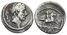 L. Marcius Philippus (57 BC). Rome
AR Denarius (18,9mm 3,47g)
Obv: ANCVS. Diademed head of Ancus Marcius to right; behind, lituus.
Rev: PHILIPPVS. ...
