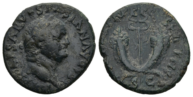 Vespasian (AD 69-79). Rome. Struck in Rome, for use in Syria
AE Semis (20,4mm 4...