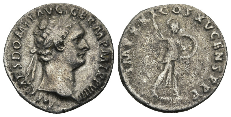 Domitian (AD 81-96). Rome
AR Denarius (19,1mm 3,05g)
Obv: IMP CAES DOMIT AVG GER...