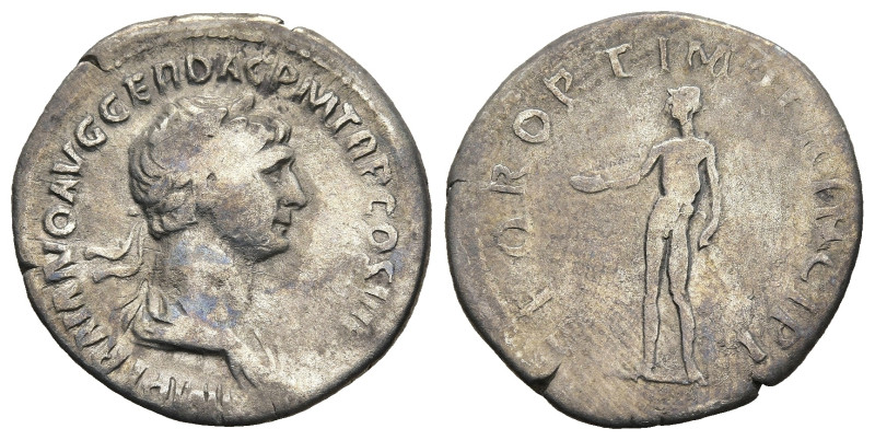 Trajan (AD 98-117). Rome
AR Denarius (20,8mm 3,2g)
Obv: IMP TRAIANO AVG GER DA...