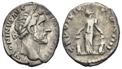 Antoninus Pius (AD 138-161). Rome
AR Denarius (16,8mm 3,6g)
Obv: ANTONINVS AVG PIVS P P IMP II. Laureate head right.
Rev: TR POT XIX COS IIII. Piet...
