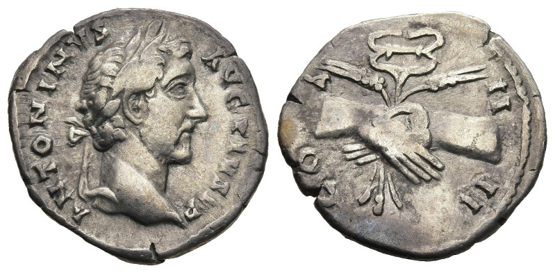 Antoninus Pius (AD 138-161). Rome
AR Denarius (19,4mm 3,2g)
Obv: ANTONINVS AVG...