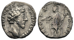 Marcus Aurelius, as Caesar (139-161 AD). Rome
AR Denarius (16,6mm 3,18g)
Obv: AVRELIVS CAES ANTON AVG PII F. Bare head of Marcus Aurelius to right....
