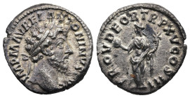 Marcus Aurelius (161-180 AD). Rome
AR Denarius (17,6mm 2,7g)
Obv: IMP M AVREL ANTONINVS AVG. Laureate head right, with slight drapery
Rev: PROV DEO...
