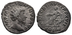 Marcus Aurelius (161-180 AD). Rome
AR Denarius (18,4mm 3,1g)
Obv: IMP M ANTONINVS AVG. Laureate head of Marcus Aurelius to right.
Rev: CONCORD AVG ...