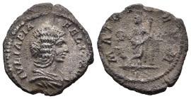 Julia Domna, Augusta (AD 193-217). Rome
AR Denarius (18,9mm 1,9g)
Obv: IVLIA PIA FELIX AVG. Draped bust of Julia Domna to right.
Rev: MATRI DEVM. C...