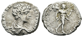 Caracalla, Caesar (AD 196-198). Rome
AR Denarius (17,9mm 3,2g)
Obv: M AVR ANTON CAES PONTIF. Bust of Caracalla, bare-headed, draped, right.
Rev: MA...