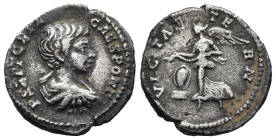 Geta, as Caesar (198-209 AD). Rome
AR Denarius (18,7mm 3g)
Obv: P SEPT GETA CAES PONT. Bare-headed, draped and cuirassed bust of Geta to right.
Rev...