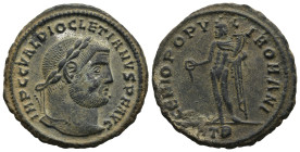 Diocletian (AD 284-305). Heraclea
AE Follis (27,6mm 9,1g)
Obv: IMP C C VAL DIOCLETIANVS P F AVG. Laureate head to right
Rev: GENIO POPVLI ROMANI. G...