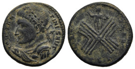 Constantine I 'the Great' (307/10-337 AD). Thessalonica
AE Follis (mm 3,2g)
Obv: CONSTANTINVS AVG. Laureate and cuirassed bust left, holding spear i...