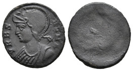 Commemorative Series (307-337 AD). Uncertain mint
AE Follis (14.7mm 1.68g)
Obv: VRBS ROMA. Helmeted bust of Roma to left, wearing imperial mantle
R...