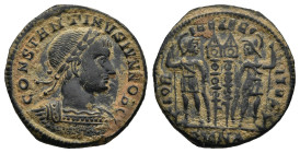 Constantine II, Caesar (316-337 AD). Nicomedia.
AE Follis (17,7mm 2g)
Obv: CONSTANTINVS IVN NOB C. Laureate and curiassed bust right.
Rev: GLORIA E...