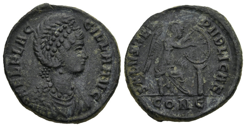 Aelia Flaccilla, Augusta (AD 379-386/8). Constantinople.
AE Follis (22,5mm 5,84...