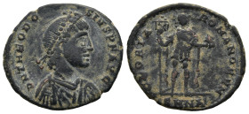 Theodosius I (379-395 AD). Nicomedia
AE Follis (23,2mm 4,2g)
Obv: D N THEODOSIVS P F AVG Diademed, draped and cuirassed bust to right.
Rev: GLORIA ...