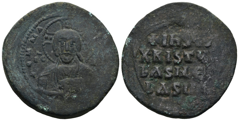 Anonymous Follis. Time of Basil II with Constantine VIII (976-1025.AD). Constant...