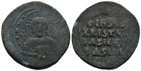 Anonymous Follis. Time of Basil II with Constantine VIII (976-1025.AD). Constantinople
AE Follis (34,4mm 16,4g)
Obv: Nimbate bust of Christ facing, ...