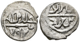 OTTOMAN EMPIRE. Bayazid I (791-804 AH / 1389-1402 AD). Uncertain mint. Dated AH 792 (AD 1389).
AR Akçe (14,9mm 1,2g)
Obv: Naskh legend, pellet above...