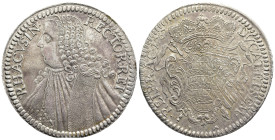 CROATIA. Republic of Ragusa (Dubrovnik). AD 1767
AR Tallero 1767 (41,7mm 28,6g)
Obv: RHACVSIN RECTOR REI. Male bust left, with long wig and fur-trim...