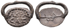 EGYPT. Uncertain. circa 2nd-4th centuries
Gnostic Tessera (4,9g 23,6mm diameter)
Obv: IAⲰ.
Rev ABPA-CAΞ