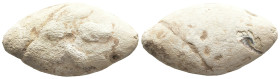 PB Sling Bullet. Circa 4th-1st century BC
(28,4g 33,2mm diameter)
Obv: Bee
Rev: -
