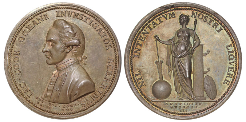 Captain Cook, The Royal Society’s Silver Memorial Medal, 1779, by Lewis Pingo, b...