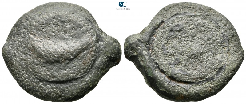 Umbria. Iguvium circa 220 BC. 
Aes Grave Sextans Æ

35 mm., 23,13 g.

Ear o...