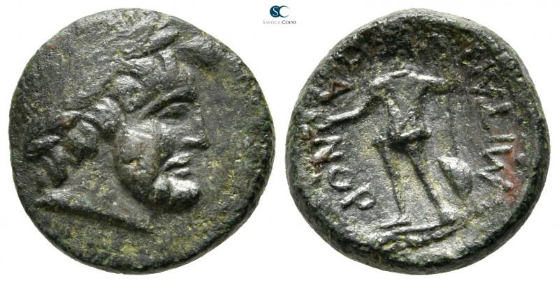 Sicily. Panormos circa 200-100 BC. 
Bronze Æ

16 mm., 3,81 g.

Laureate hea...