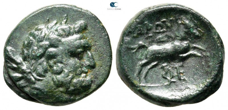 Thrace. Maroneia 168-48 BC. 
Bronze Æ

17 mm., 4,41 g.

bearded and laureat...