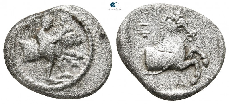 Thessaly. Trikka 440-400 BC. 
Hemidrachm AR

16 mm., 2,88 g.

Thessalos str...