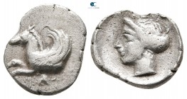 Akarnania. Leukas 400-375 BC. Diobol AR