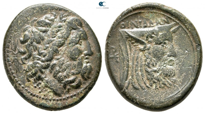 Akarnania. Oiniadai 219-211 BC. 
Bronze Æ

23 mm., 7,12 g.

Laureate head o...