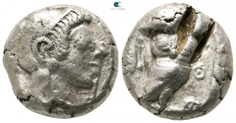 Attica. Athens 480-450 BC. 
Tetradrachm AR

21 mm., 17,06 g.

Head of Athen...