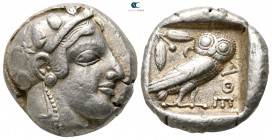 Attica. Athens 459-449 BC. Struck during the period of Cimon's exile and until his death. Tetradrachm AR