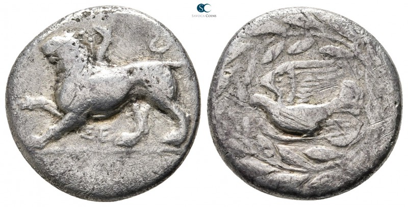 Sikyonia. Sikyon 431-400 BC. 
Drachm AR

19 mm., 5,20 g.

Chimaera standing...