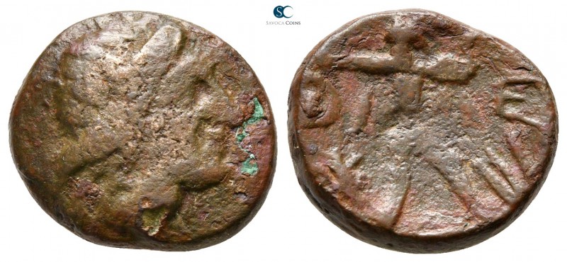 Messenia. Messene circa 120-80 BC. 
Trichalkon Æ

17 mm., 4,07 g.

Wreathed...